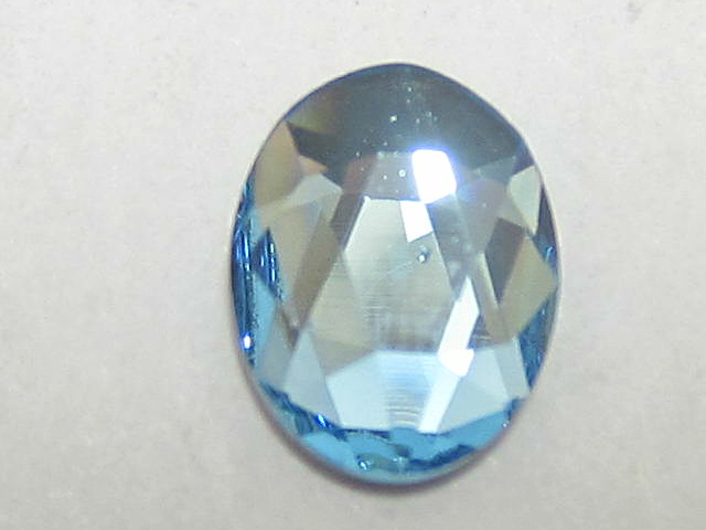 12 pcs. OVAL 8X6mm  AQUA BRILLIANE FLATBACK Rhinestones